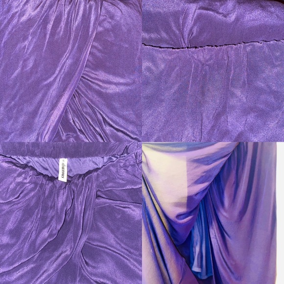 Olivaceous 100% silk layered plum maxi skirt - Picture 9 of 16